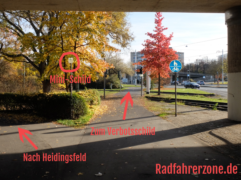 Radweg-Kreuzung am Radweg der Mergentheimer Straße | Radfahrerzone.de