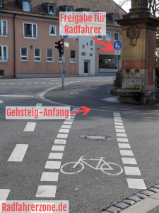 Illegale Gehsteig-Führung | Radfahrerzone.de